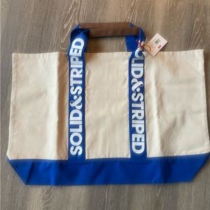 Solid & Striped Large Canvas Beach Bag - NEW WITH TAGS